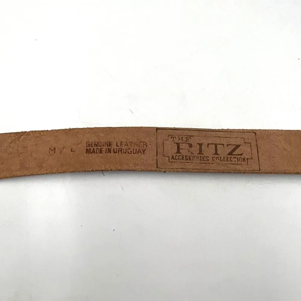 Tooled Leather Belt The Ritz Accessories Floral Motif Tan
